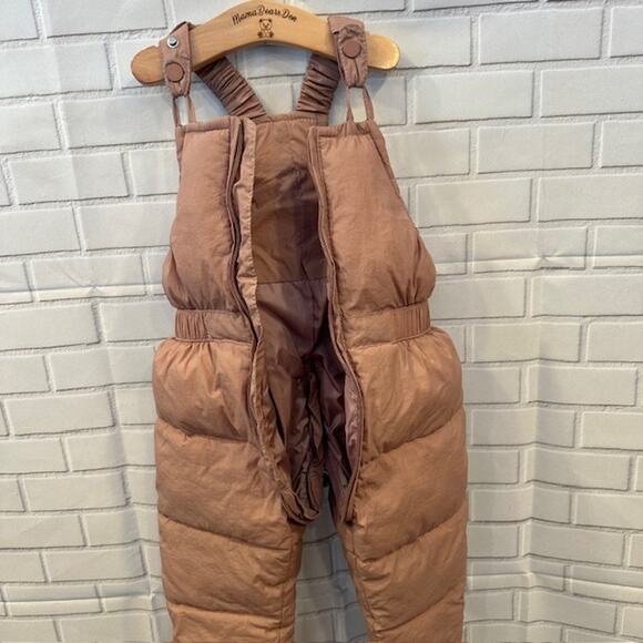 Toddler Girls 2-3T Snow Pants  Suit Winter Clothes Mauve Pink Zip-up Adjustable - Picture 4 of 9